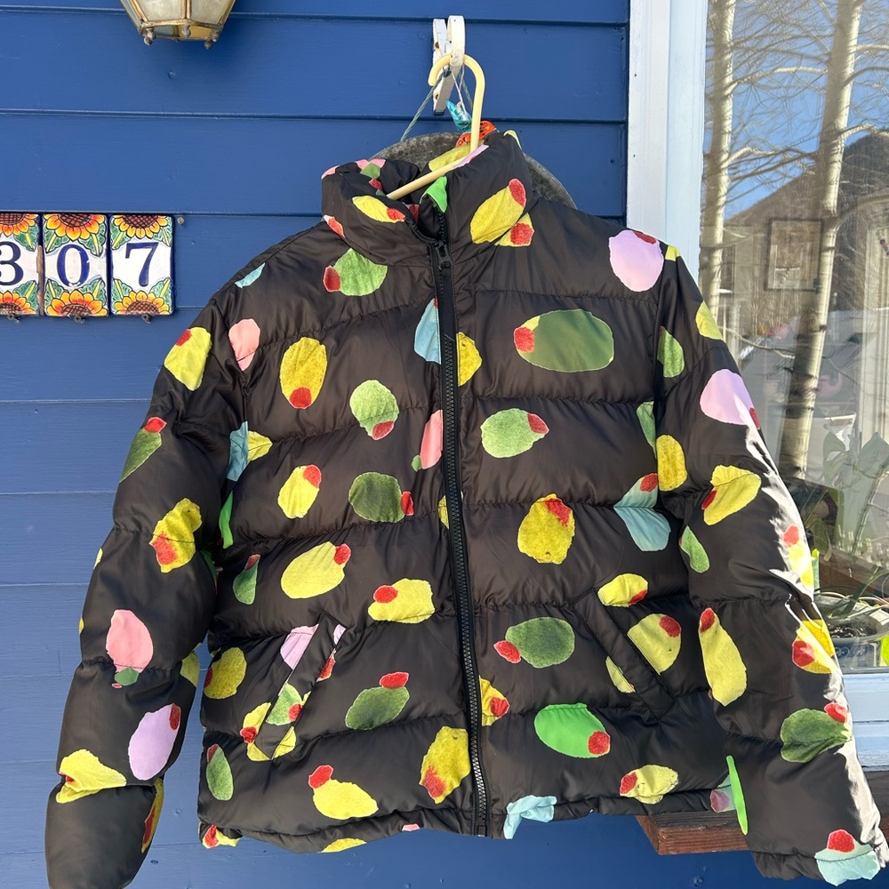 Rachel Antonoff Black and Pink Puffer Jacket